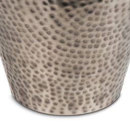 Large Grey Silver Metal Table Lamp With Fabric Shade For Living Room Or Bedroom 64X40X40Cm - thumbnail 2