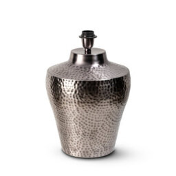 Large Grey Silver Metal Table Lamp With Fabric Shade For Living Room Or Bedroom 64X40X40Cm - thumbnail 4