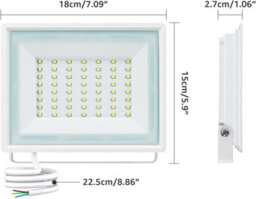 Aigostar 50W Led Floodlight Outdoor, 4300 Lumen Outdoor Security Light, Waterproof Ip65 6500K Cool White - thumbnail 5