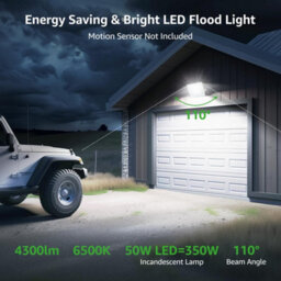 Aigostar 50W Led Floodlight Outdoor, 4300 Lumen Outdoor Security Light, Waterproof Ip65 6500K Cool White - thumbnail 2