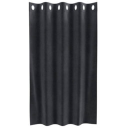 Berkfield Durable Blackout Curtains With Eyelets 2 Pcs Dark Grey Velvet - thumbnail 4