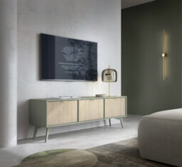 Arte Vibrant Forest Tv Cabinet H520mm W1580mm D380mm In Green & Oak Scandi - Elevate Your Entertainment Space - thumbnail 5