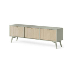 Arte Vibrant Forest Tv Cabinet H520mm W1580mm D380mm In Green & Oak Scandi - Elevate Your Entertainment Space