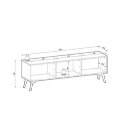 Arte Vibrant Forest Tv Cabinet H520mm W1580mm D380mm In Green & Oak Scandi - Elevate Your Entertainment Space - thumbnail 7
