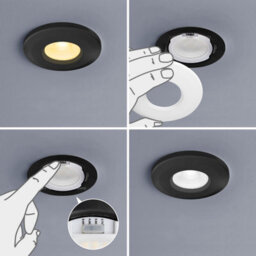 Long Life Lamps Company 8W Led Fire Rated Black Recessed Downlights Dimmable Colour Switching Cct Ip65 Frdlb8W - thumbnail 8
