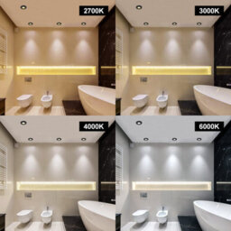 Long Life Lamps Company 8W Led Fire Rated Black Recessed Downlights Dimmable Colour Switching Cct Ip65 Frdlb8W - thumbnail 7