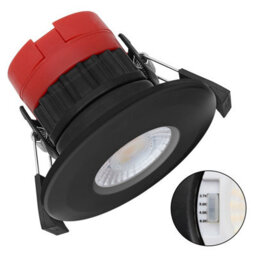 Long Life Lamps Company 8W Led Fire Rated Black Recessed Downlights Dimmable Colour Switching Cct Ip65 Frdlb8W - thumbnail 3
