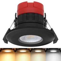 Long Life Lamps Company 8W Led Fire Rated Black Recessed Downlights Dimmable Colour Switching Cct Ip65 Frdlb8W - thumbnail 1