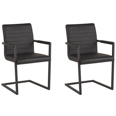 Beliani Set Of 2 Conference Chairs Buford Faux Leather Black - image 1