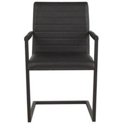 Beliani Set Of 2 Conference Chairs Buford Faux Leather Black - thumbnail 4