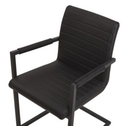 Beliani Set Of 2 Conference Chairs Buford Faux Leather Black - thumbnail 7