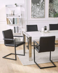 Beliani Set Of 2 Conference Chairs Buford Faux Leather Black - thumbnail 2