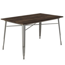 Gr8 Home Dorel Fusion Rectangular Rustic Industrial Dining Table Antique Gun Metal Wooden