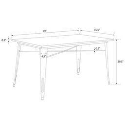 Gr8 Home Dorel Fusion Rectangular Rustic Industrial Dining Table Antique Gun Metal Wooden - thumbnail 4