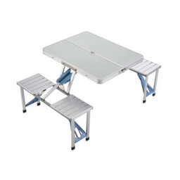 Camping Picnic Table And Chairs Folding Aluminium Bench Outdoor Garden Bbq Set