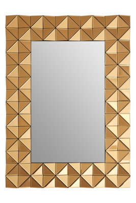 Orsina Luxurious Geomatric Copper Wall Mirror, Sunburst Design Wall Mirror For Bedroom, Indoor Accent Mirror - image 1