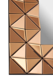 Orsina Luxurious Geomatric Copper Wall Mirror, Sunburst Design Wall Mirror For Bedroom, Indoor Accent Mirror - thumbnail 3
