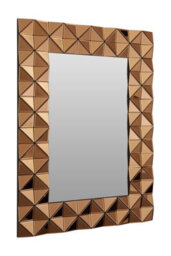 Orsina Luxurious Geomatric Copper Wall Mirror, Sunburst Design Wall Mirror For Bedroom, Indoor Accent Mirror - thumbnail 2