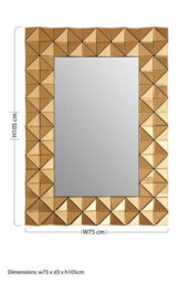 Orsina Luxurious Geomatric Copper Wall Mirror, Sunburst Design Wall Mirror For Bedroom, Indoor Accent Mirror - thumbnail 5