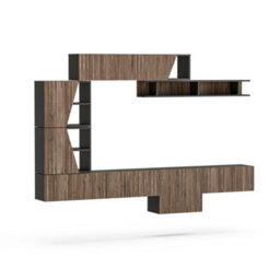 Decorotika Cruz  Moduler Modern Tv Unit Wall Mount Customizable Layout Black Alina - thumbnail 4