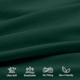 Aspire Homeware Plain Duvet Cover Set Soft Microfibre, Emerald, Super King (L)220Cm X (W)260Cm - thumbnail 3