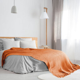 Emma Barclay Honeycomb 100% Recycled Cotton Throw, Burnt Orange - 229 X 254 Cm - thumbnail 6