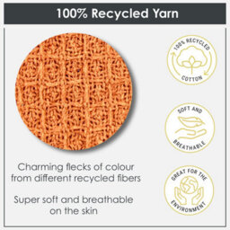 Emma Barclay Honeycomb 100% Recycled Cotton Throw, Burnt Orange - 229 X 254 Cm - thumbnail 2