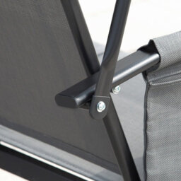 Outsunny 3 Seat Metal Fabric Backyard Balcony Patio Swing Chair W/ Canopy Grey - thumbnail 8