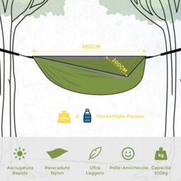 Portable 2 Person Double Camping Hammock Chair Bed Outdoor Hanging Swing Canvas - thumbnail 2
