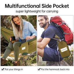Portable 2 Person Double Camping Hammock Chair Bed Outdoor Hanging Swing Canvas - thumbnail 5