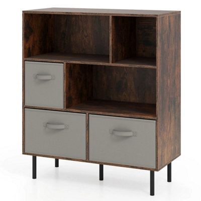 Modern Freestanding Storage Organizer With Metal Legs Brown - image 1