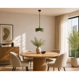 Luminosa Lighting Luminosa Haki Dome Pendant Ceiling Light Green, Gold 1X E27 - thumbnail 4