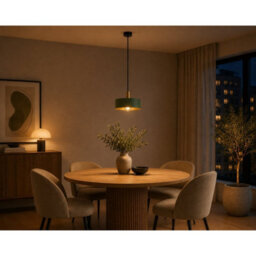 Luminosa Lighting Luminosa Haki Dome Pendant Ceiling Light Green, Gold 1X E27 - thumbnail 5