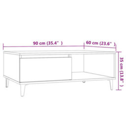 Vidaxl Coffee Table Concrete Grey 90X60X35 Cm Engineered Wood - thumbnail 9