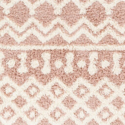Livabliss Urban Shaggy-Geometric Pink White Soft Plush Pile Living Bedroom Rug 130 X 170 Cm Easy Care, Non Shedding - thumbnail 7