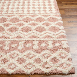 Livabliss Urban Shaggy-Geometric Pink White Soft Plush Pile Living Bedroom Rug 130 X 170 Cm Easy Care, Non Shedding - thumbnail 5
