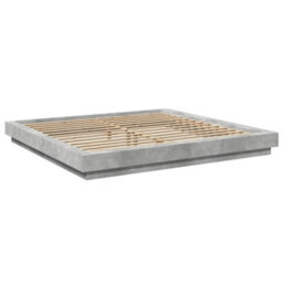 Berkfield Bed Frame Without Mattress Concrete Grey 180X200 Cm Super King - thumbnail 3