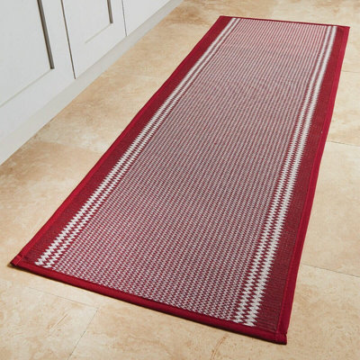 Burgundy Kitchen Runner Mat - Super Absorbent & Anti-Skid, L137 X D49Cm
