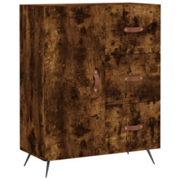 Berkfield Highboard Smoked Oak 69.5X34X180 Cm Engineered Wood - thumbnail 7