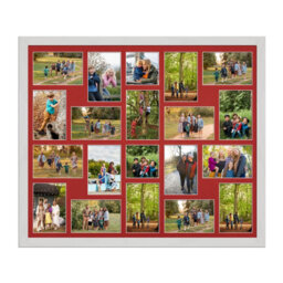 AK Frames 80X70Cm White Ash Modern Multi Photo Frame With Crimson Mount - Holds 20 Apertures (18X) 6X4, (2X) 4X4 Photos - thumbnail 1