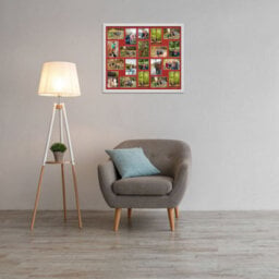 AK Frames 80X70Cm White Ash Modern Multi Photo Frame With Crimson Mount - Holds 20 Apertures (18X) 6X4, (2X) 4X4 Photos - thumbnail 3