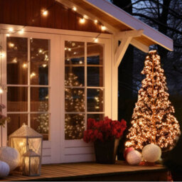 Pegdev - Pdl - Christmas Pre Lit  Tree With 2250 Copper Gold Micro Leds, Black Frame, Timer, 5M Lead, Indoor/outdoor, 1.8M - thumbnail 3