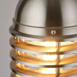 4 Pack Outdoor Post Bollard Light Polished Steel Vandal Proof External Pathway - thumbnail 5