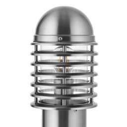 4 Pack Outdoor Post Bollard Light Polished Steel Vandal Proof External Pathway - thumbnail 4
