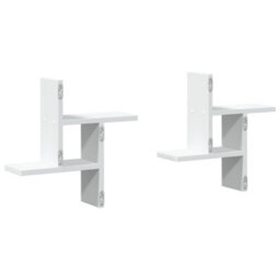 Berkfield Wall Shelves 2 Pcs White 38X12X38 Cm Engineered Wood - thumbnail 6
