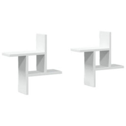 Berkfield Wall Shelves 2 Pcs White 38X12X38 Cm Engineered Wood - thumbnail 2