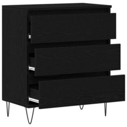 Berkfield Sideboard With Drawers Black Oak 60X35X70 Cm Engineered Wood - thumbnail 5
