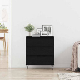 Berkfield Sideboard With Drawers Black Oak 60X35X70 Cm Engineered Wood - thumbnail 4