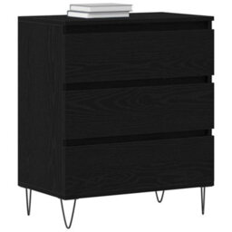 Berkfield Sideboard With Drawers Black Oak 60X35X70 Cm Engineered Wood - thumbnail 3