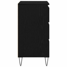 Berkfield Sideboard With Drawers Black Oak 60X35X70 Cm Engineered Wood - thumbnail 7